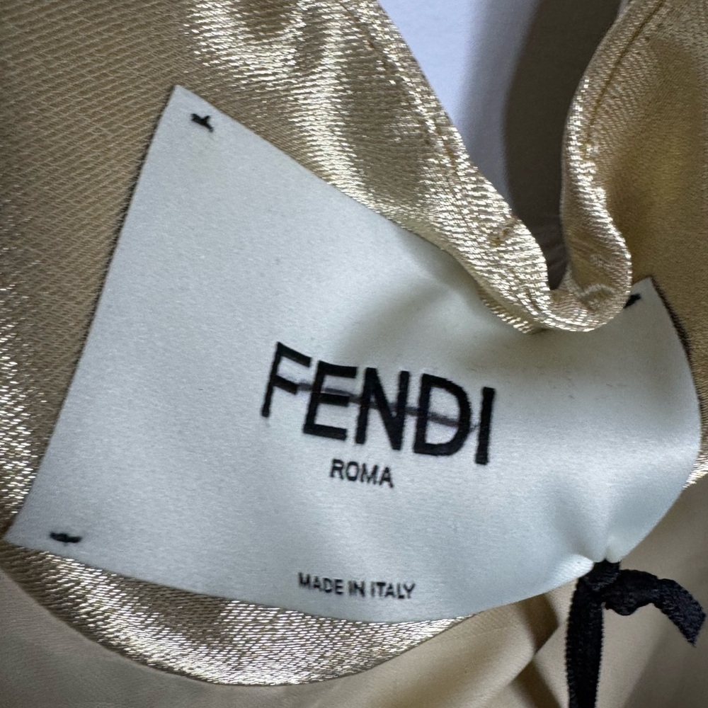 Fendi Cady Belted Metallic Gilet Top Gold Women’s US 0 - Picture 4 of 7